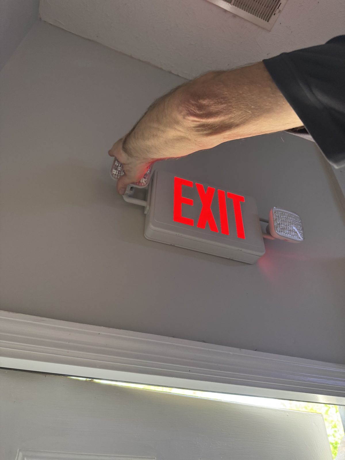 Emergency combo lights illuminated and tested